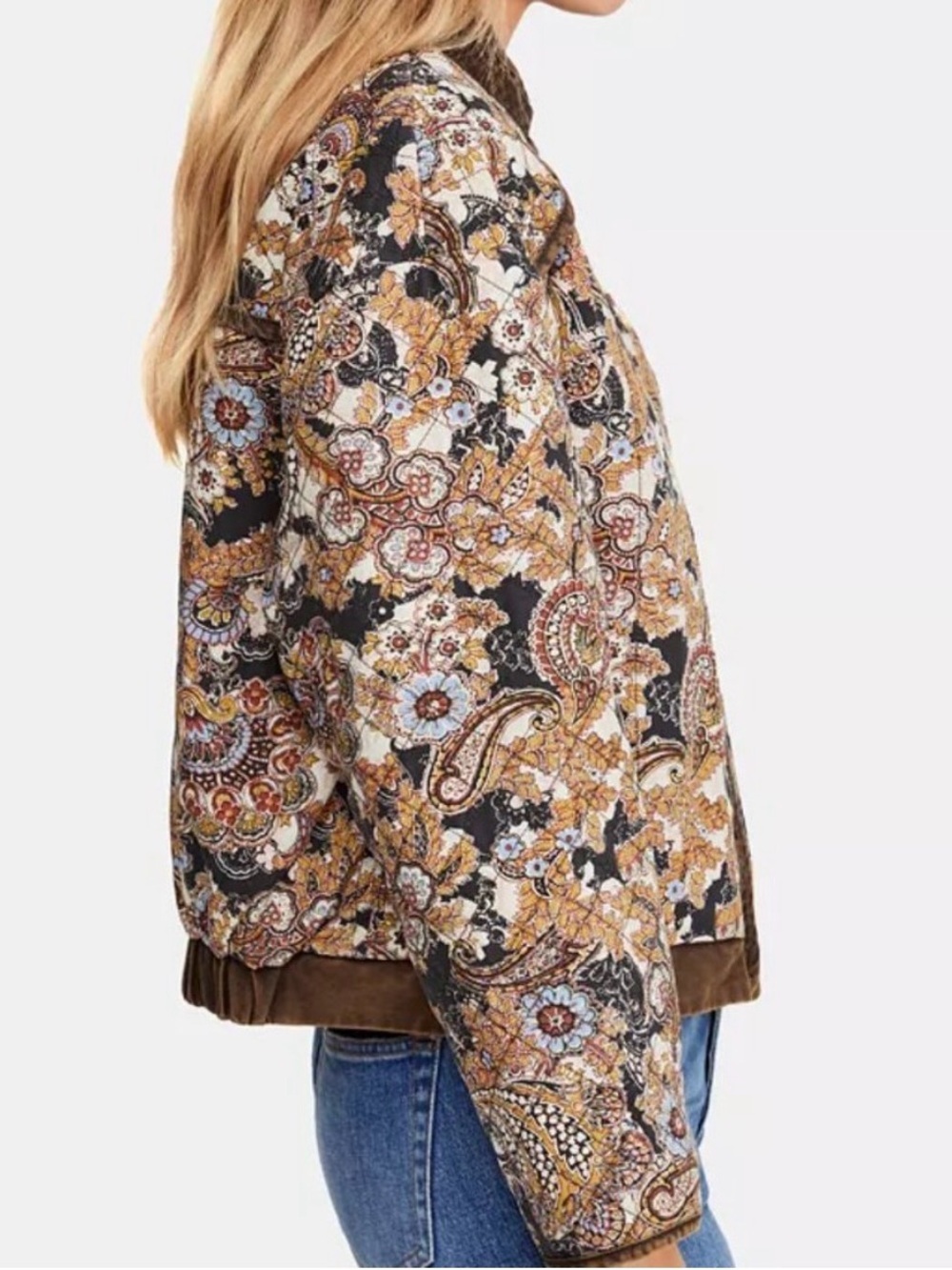 NWOT Free People ‘Great Escape’ Paisley Quilted Jacket- small - Picture 2 of 10